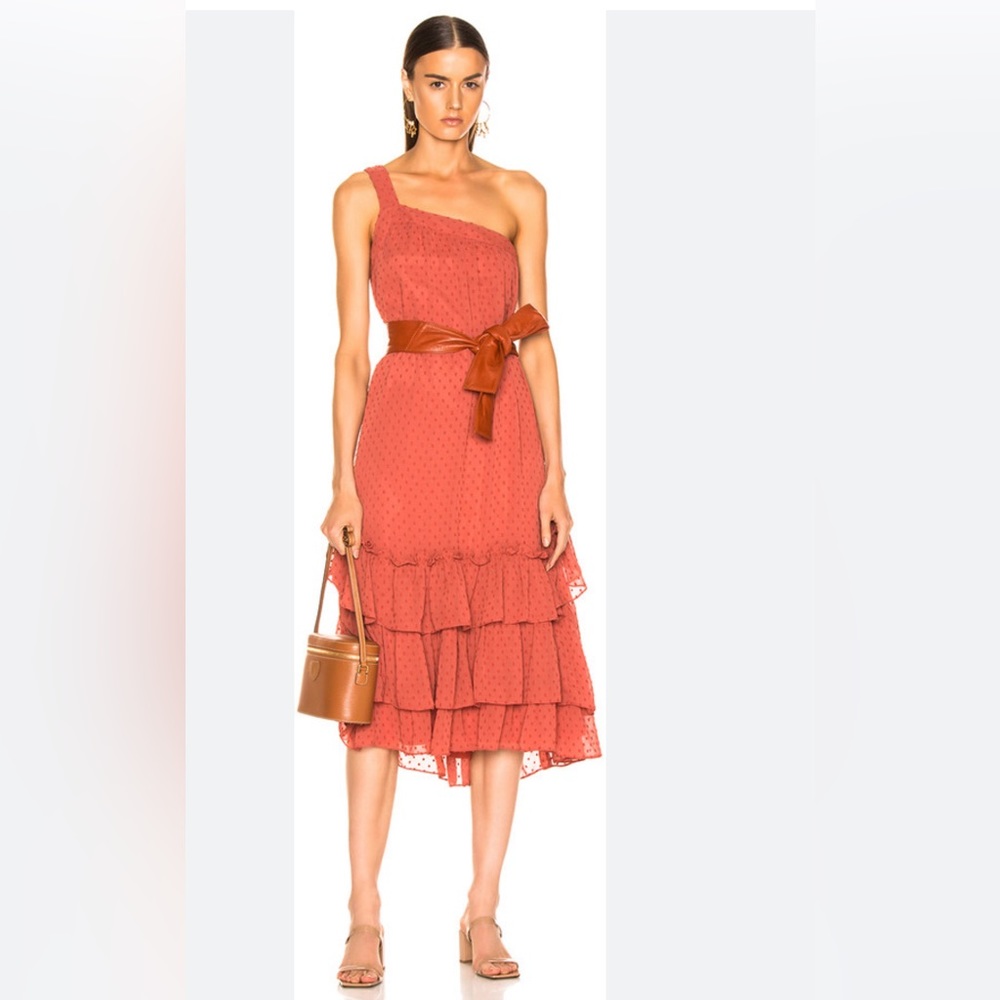 Marissa Webb Calista One Shoulder Dress‎ in Sienna